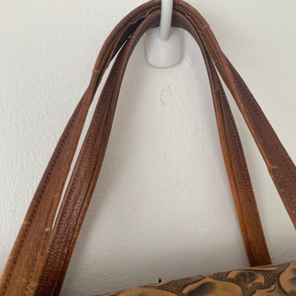Vintage 1970’s Boho Tooled Leather Bag - Picture 2 of 10